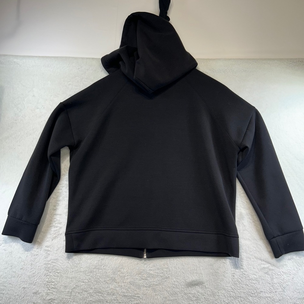 Athleisure Cable & Gauge Studio Zip Up Hoodie Size M Black Scuba Minimalist Soft - Picture 6 of 8
